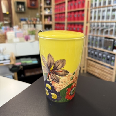 Tisanière Jaune à fleurs