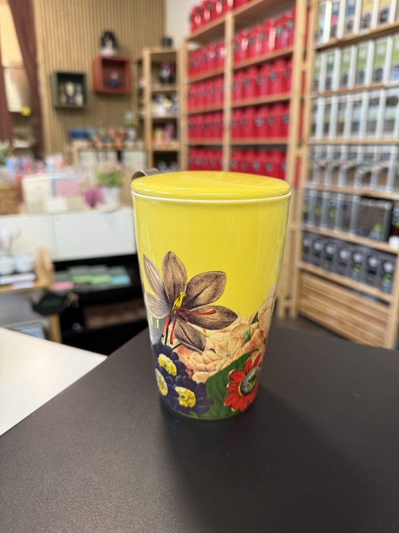 Tisanière Jaune à fleurs
