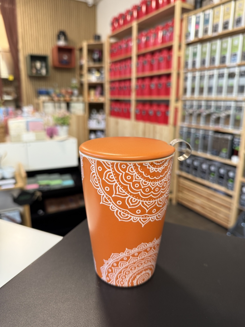 Tisanière "mandala" orange